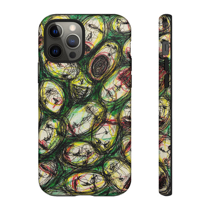 Abstract Sanity Faces Phone Case | Expressionist Face Art | Tough Case