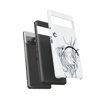 At Ease Koi Illustration phone case | Minimalist Line Art | Tough Cases