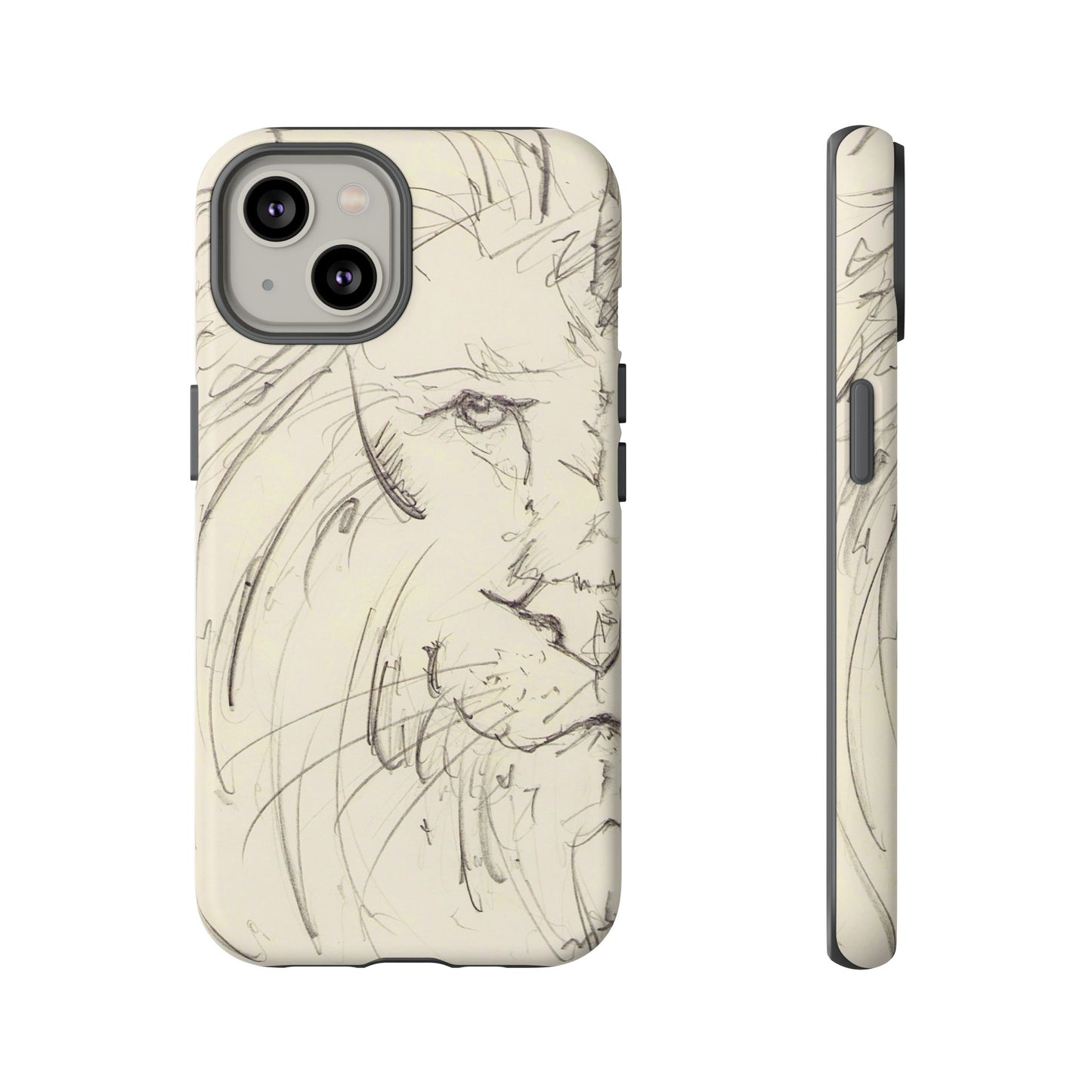 Flowing Lion Sketch phone case | Wildlife Art | Tough Cases