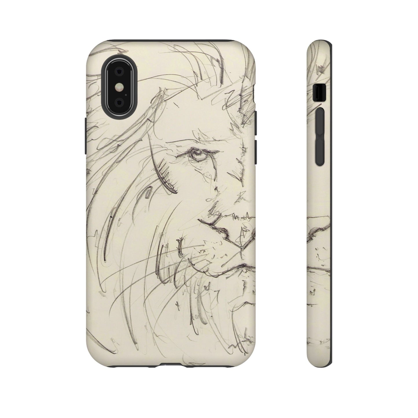 Flowing Lion Sketch phone case | Wildlife Art | Tough Cases