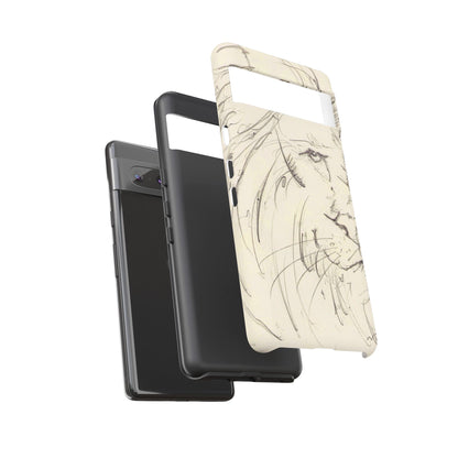 Flowing Lion Sketch phone case | Wildlife Art | Tough Cases