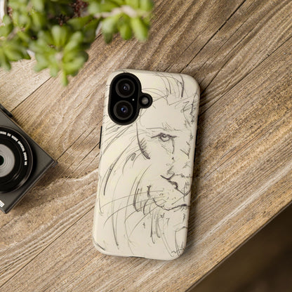 Flowing Lion Sketch phone case | Wildlife Art | Tough Cases