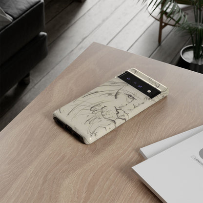 Flowing Lion Sketch phone case | Wildlife Art | Tough Cases