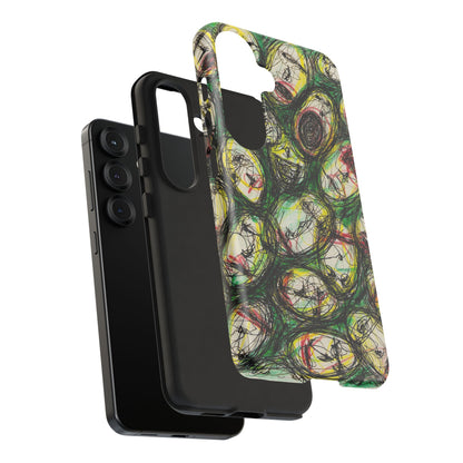 Abstract Sanity Faces Phone Case | Expressionist Face Art | Tough Case