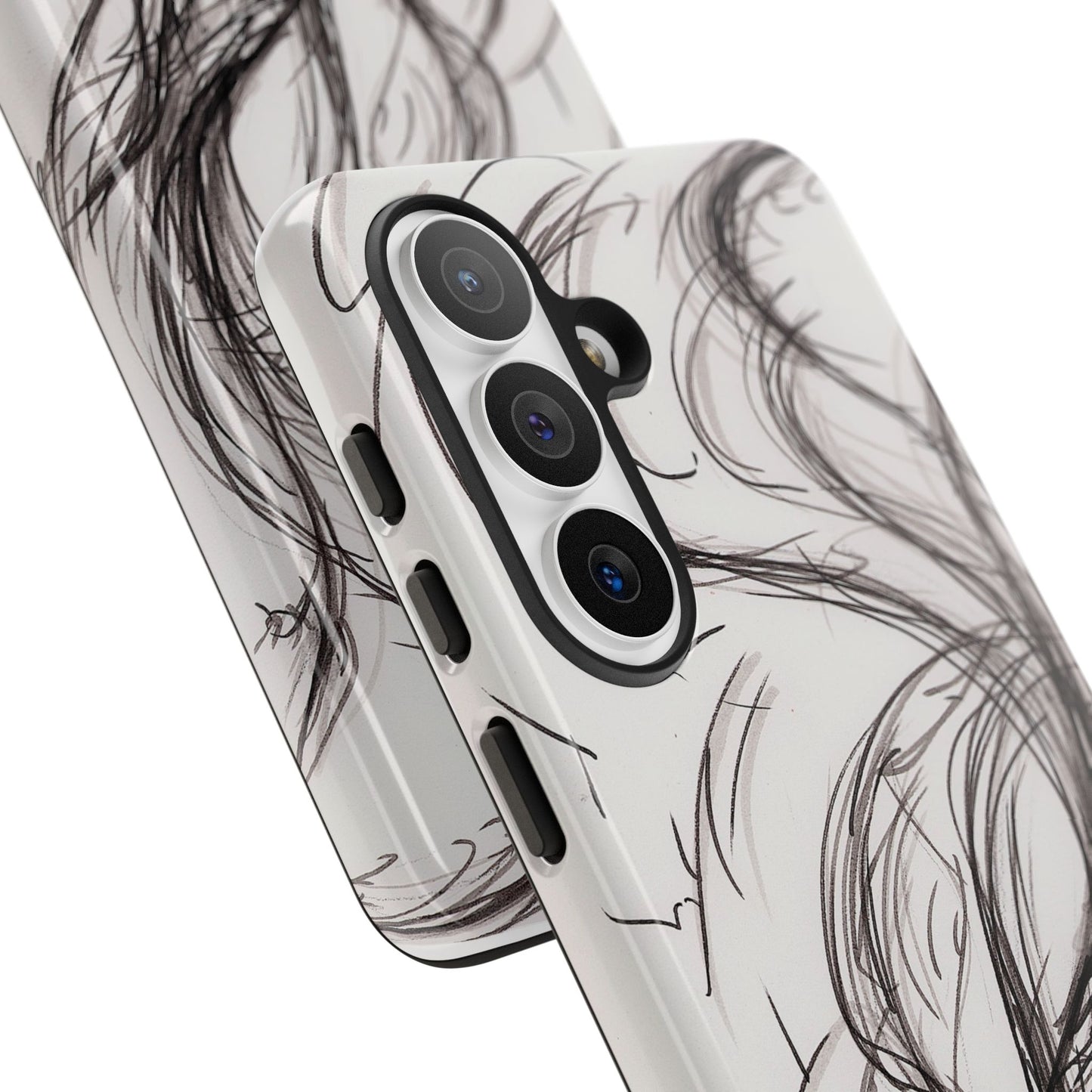 Smokey Ink Koi phone case | abstract koi sketch, smoky ink illustration