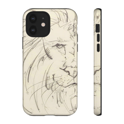 Flowing Lion Sketch phone case | Wildlife Art | Tough Cases