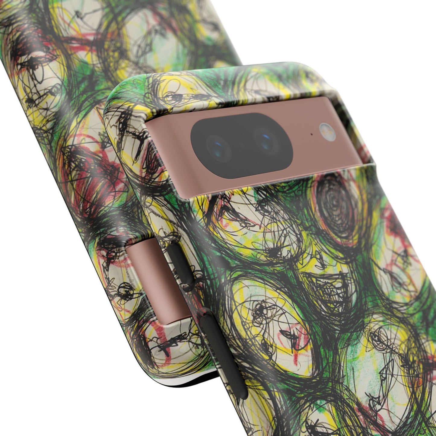 Abstract Sanity Faces Phone Case | Expressionist Face Art | Tough Case