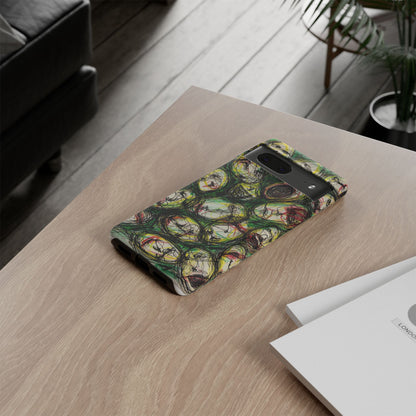 Abstract Sanity Faces Phone Case | Expressionist Face Art | Tough Case