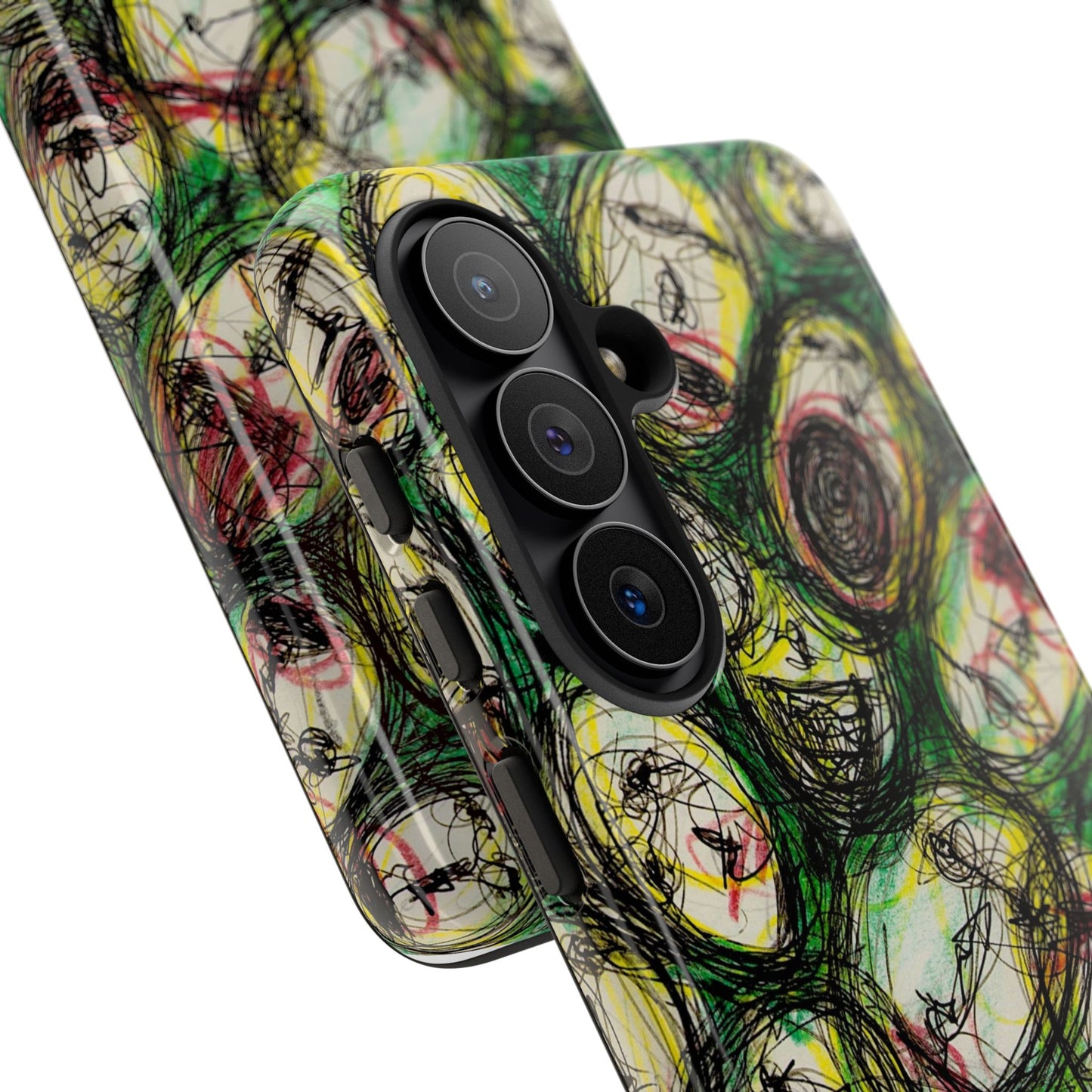 Abstract Sanity Faces Phone Case | Expressionist Face Art | Tough Case