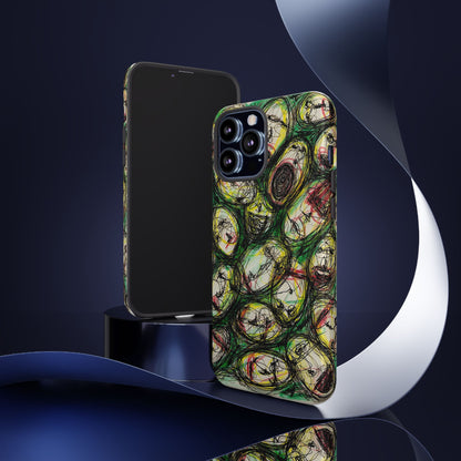 Abstract Sanity Faces Phone Case | Expressionist Face Art | Tough Case