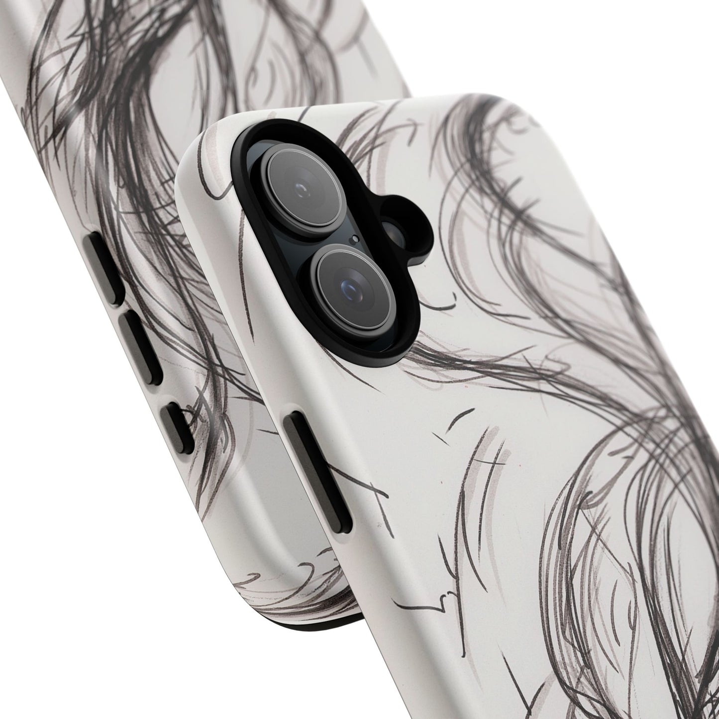 Smokey Ink Koi phone case | abstract koi sketch, smoky ink illustration