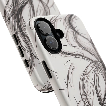 Smokey Ink Koi phone case | abstract koi sketch, smoky ink illustration