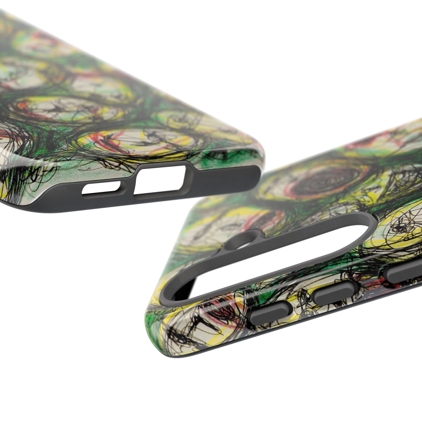 Abstract Sanity Faces Phone Case | Expressionist Face Art | Tough Case