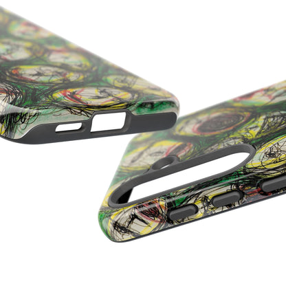 Abstract Sanity Faces Phone Case | Expressionist Face Art | Tough Case