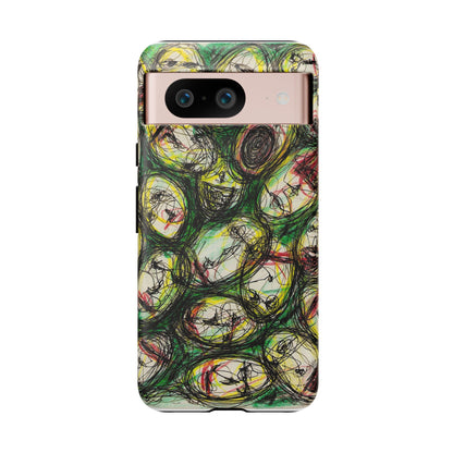 Abstract Sanity Faces Phone Case | Expressionist Face Art | Tough Case