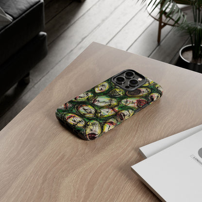 Abstract Sanity Faces Phone Case | Expressionist Face Art | Tough Case