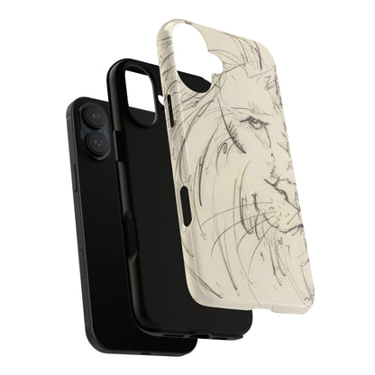 Flowing Lion Sketch phone case | Wildlife Art | Tough Cases