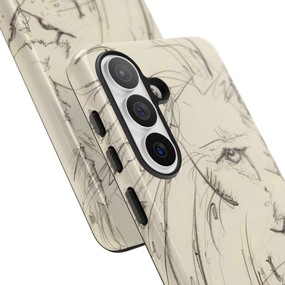 Flowing Lion Sketch phone case | Wildlife Art | Tough Cases