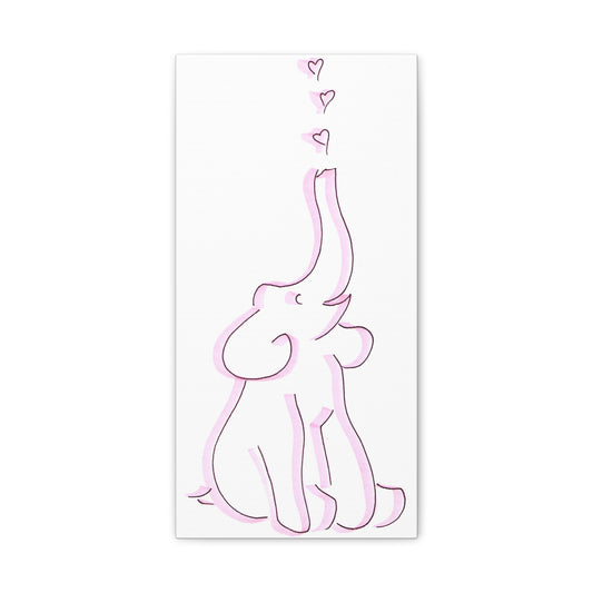 Joyful Pink Elephant Canvas | Matte Canvas Print | Nursery Wall Art