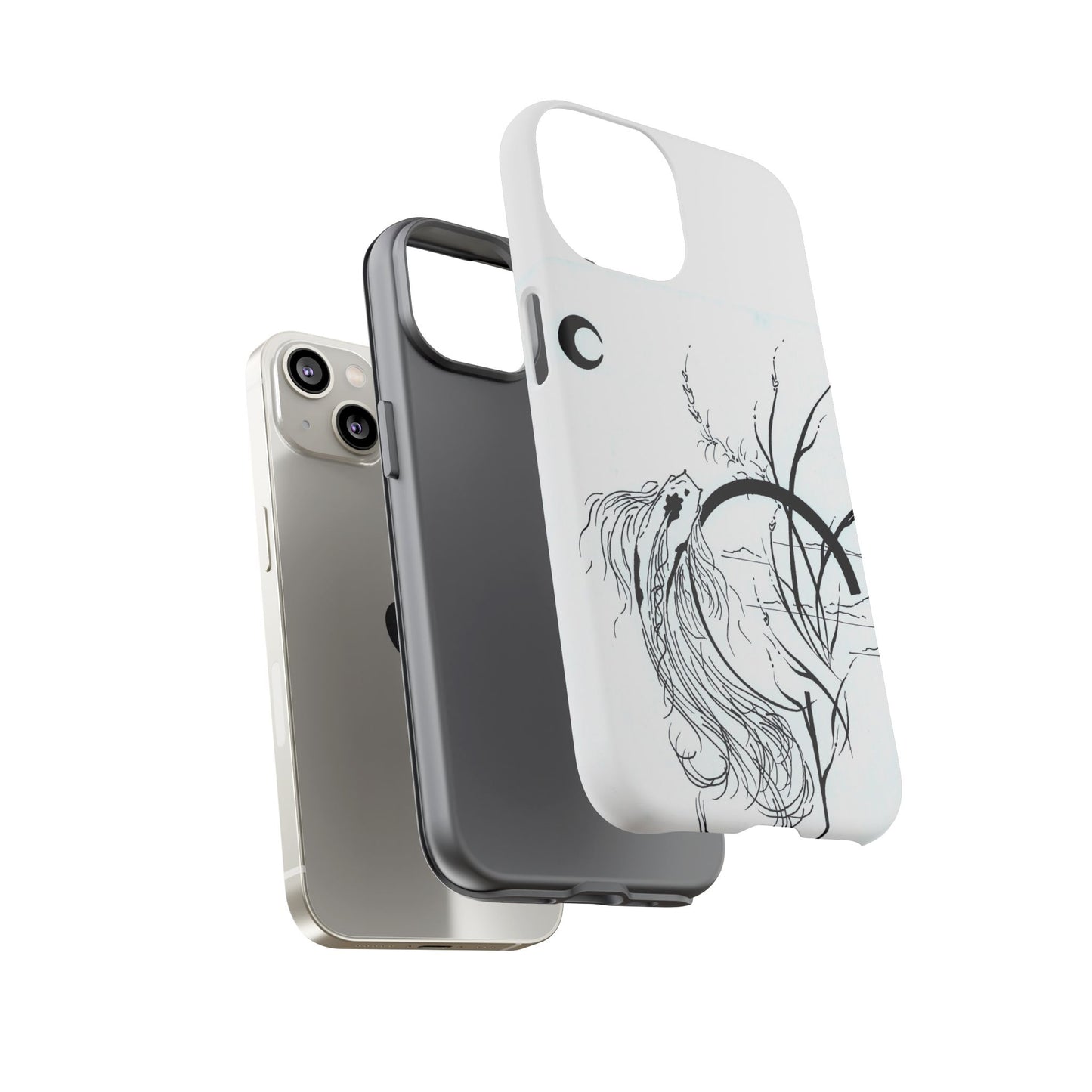 At Ease Koi Illustration phone case | Minimalist Line Art | Tough Cases