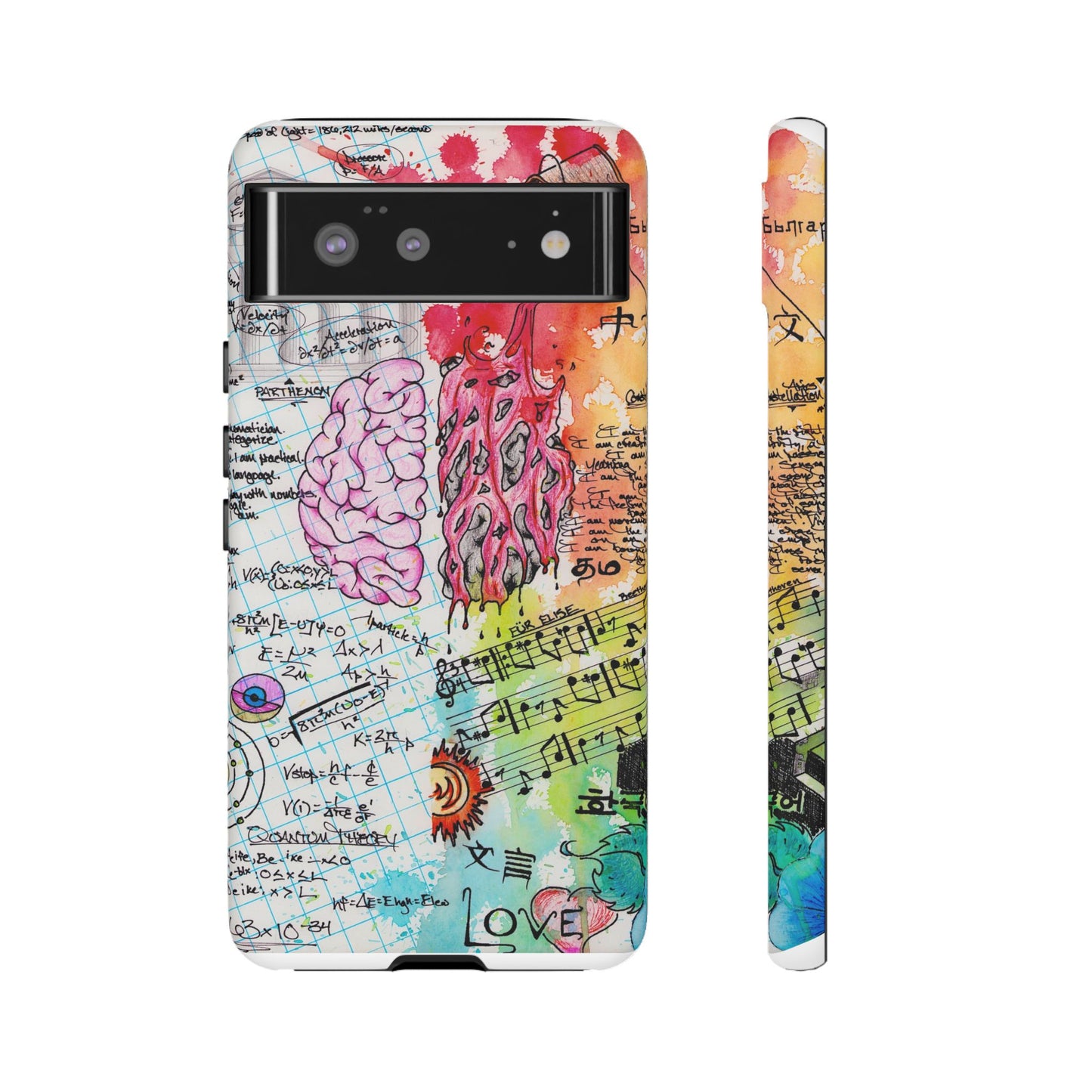 Brain Hemispheres Collage Phone Case | Tough Cases | Abstract Art Phone Case