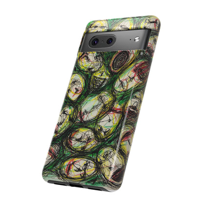 Abstract Sanity Faces Phone Case | Expressionist Face Art | Tough Case