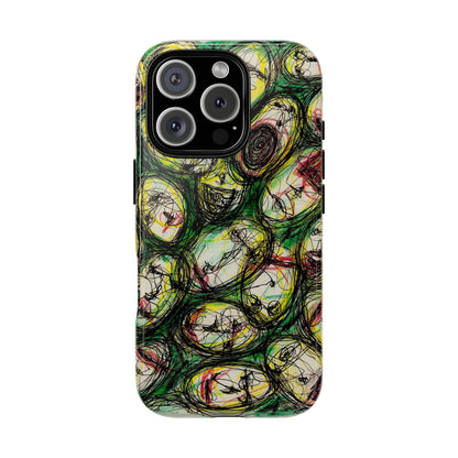 Abstract Sanity Faces Phone Case | Expressionist Face Art | Tough Case