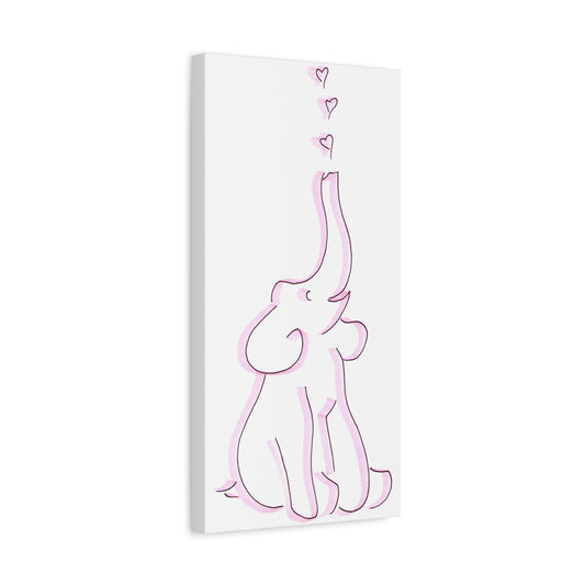 Joyful Pink Elephant Canvas | Matte Canvas Print | Nursery Wall Art