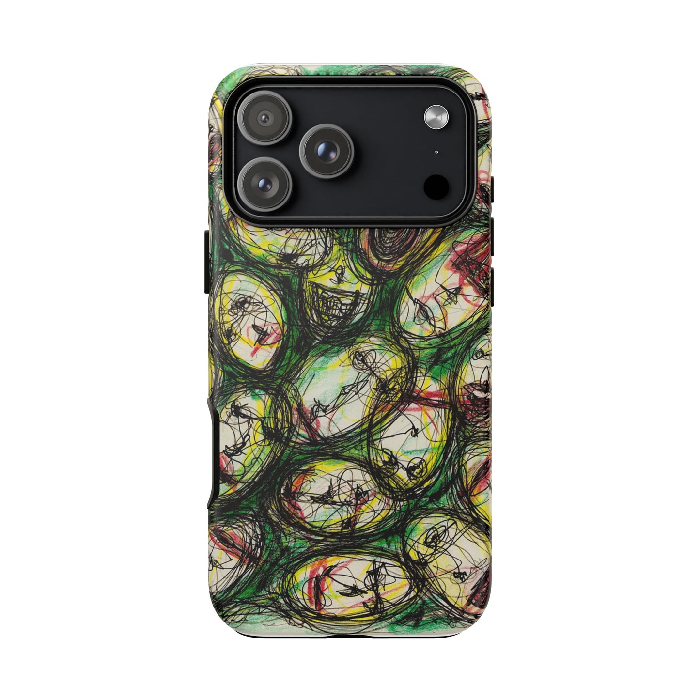 Abstract Sanity Faces Phone Case | Expressionist Face Art | Tough Case
