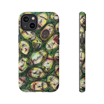 Abstract Sanity Faces Phone Case | Expressionist Face Art | Tough Case