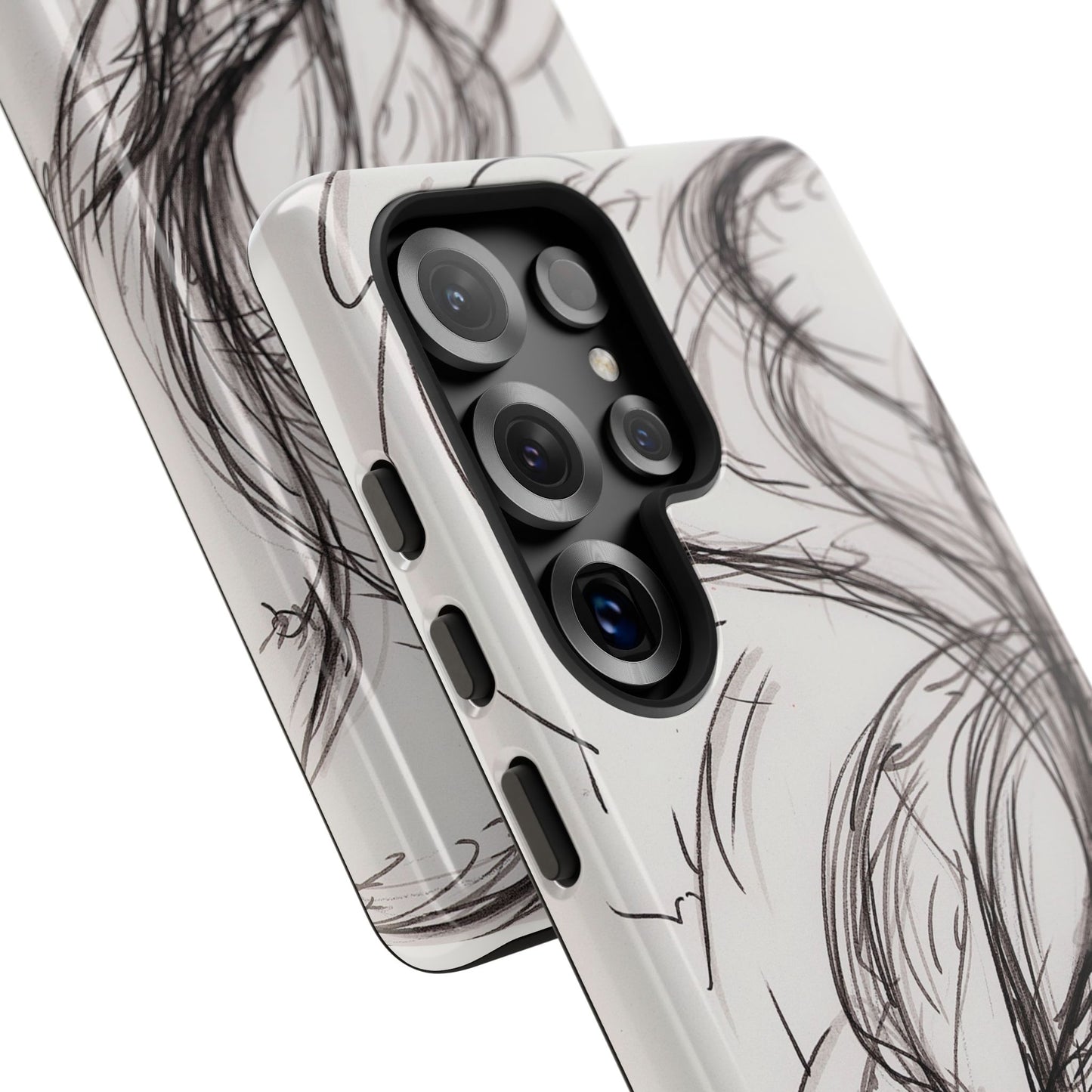 Smokey Ink Koi phone case | abstract koi sketch, smoky ink illustration