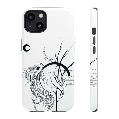 At Ease Koi Illustration phone case | Minimalist Line Art | Tough Cases