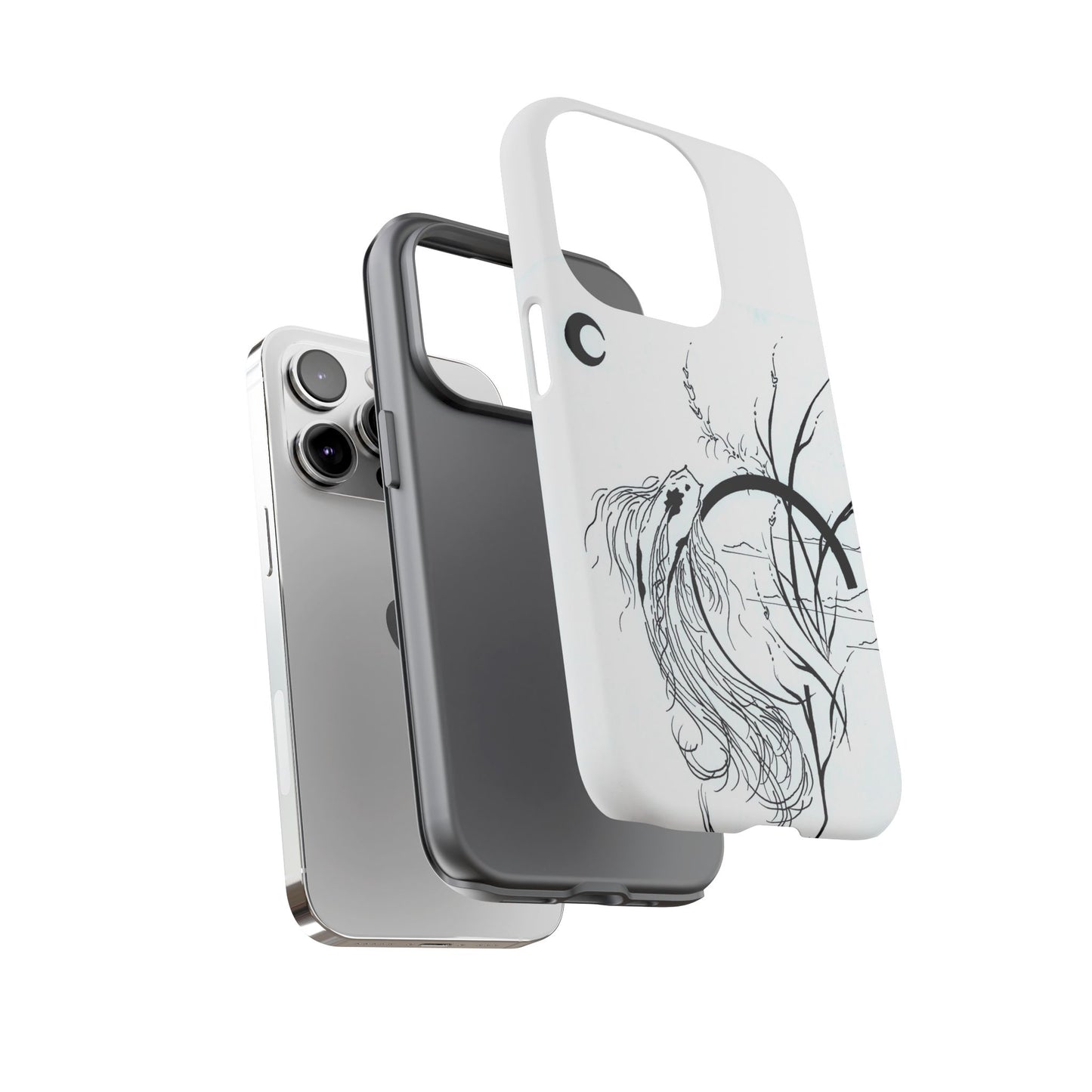 At Ease Koi Illustration phone case | Minimalist Line Art | Tough Cases