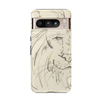 Flowing Lion Sketch phone case | Wildlife Art | Tough Cases