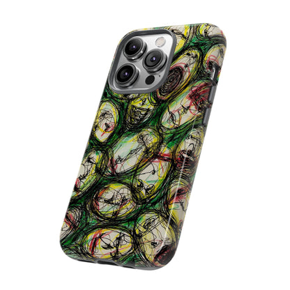 Abstract Sanity Faces Phone Case | Expressionist Face Art | Tough Case