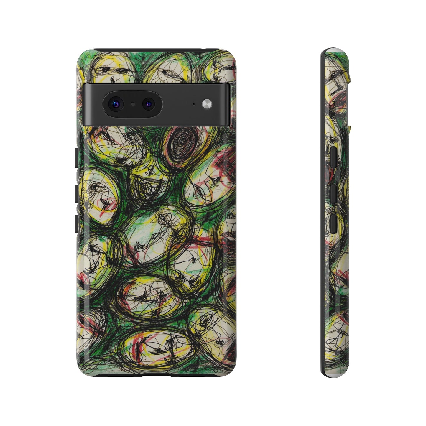 Abstract Sanity Faces Phone Case | Expressionist Face Art | Tough Case