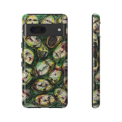 Abstract Sanity Faces Phone Case | Expressionist Face Art | Tough Case