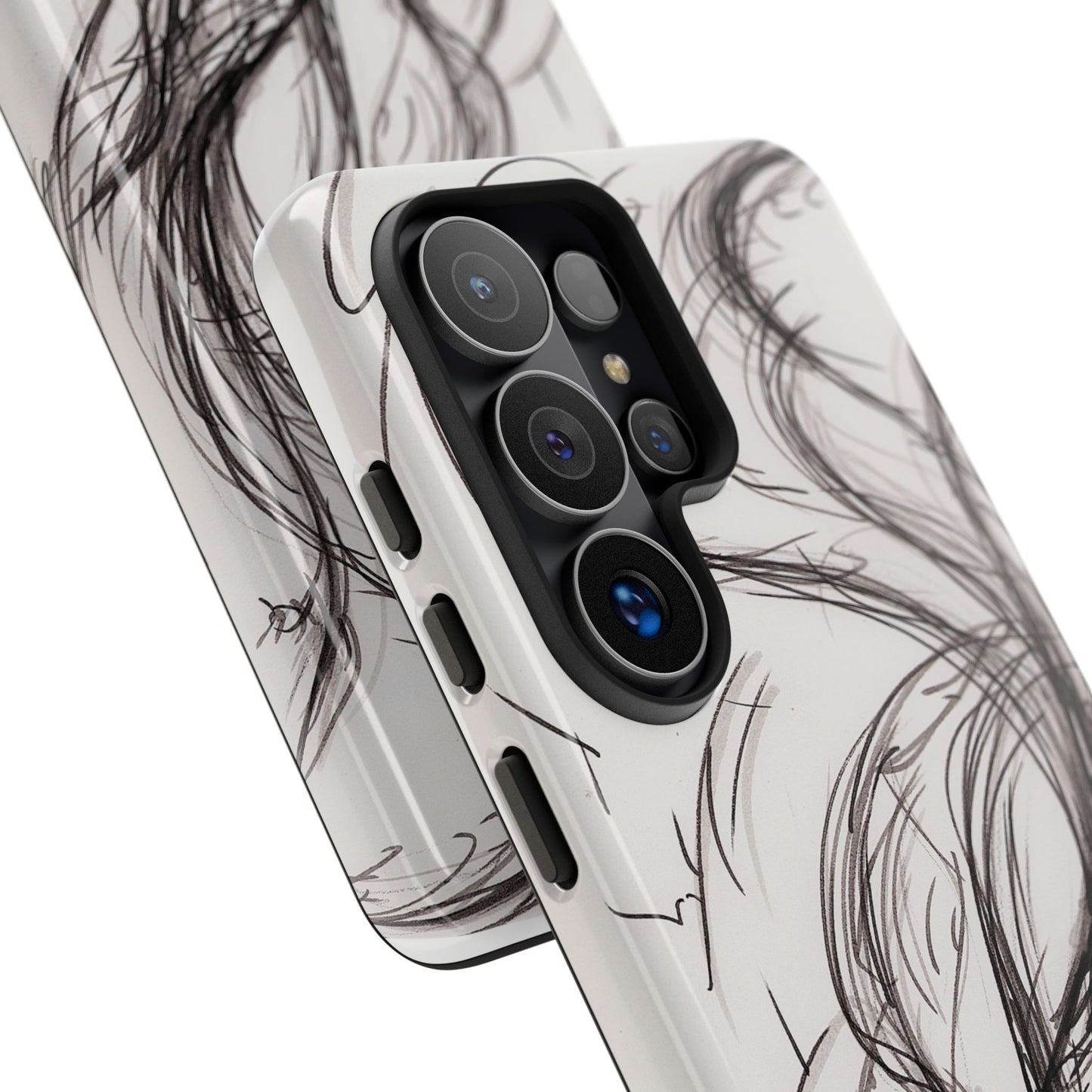 Smokey Ink Koi phone case | abstract koi sketch, smoky ink illustration