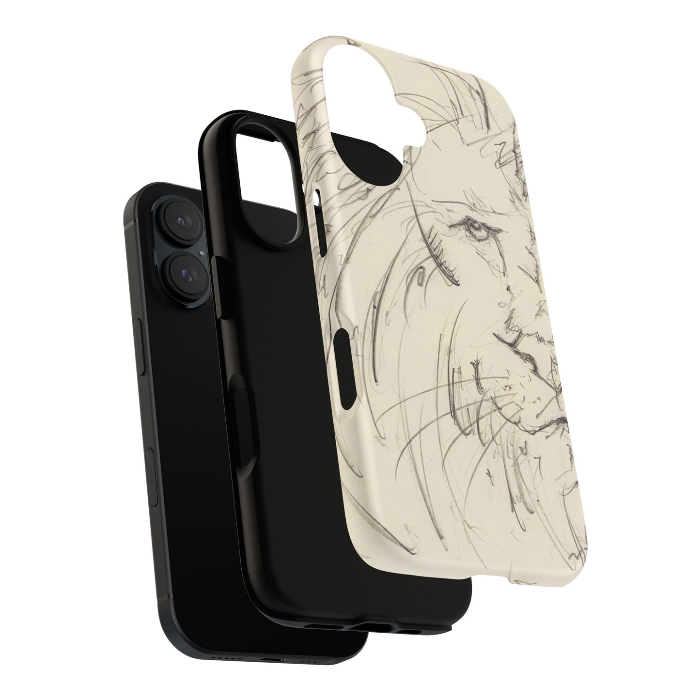 Flowing Lion Sketch phone case | Wildlife Art | Tough Cases