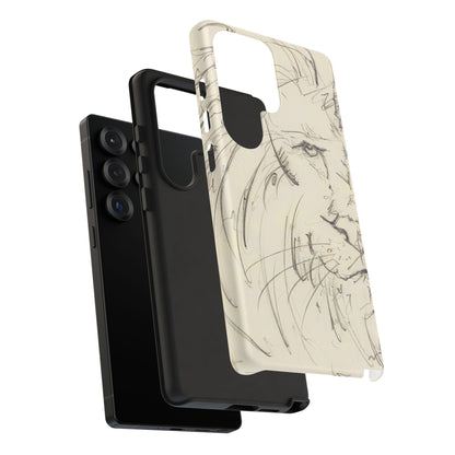 Flowing Lion Sketch phone case | Wildlife Art | Tough Cases