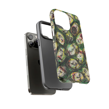 Abstract Sanity Faces Phone Case | Expressionist Face Art | Tough Case