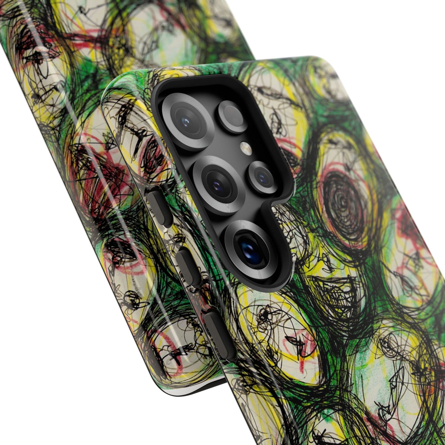 Abstract Sanity Faces Phone Case | Expressionist Face Art | Tough Case