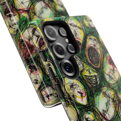 Abstract Sanity Faces Phone Case | Expressionist Face Art | Tough Case