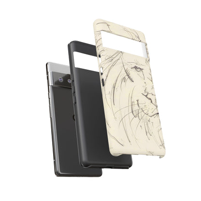 Flowing Lion Sketch phone case | Wildlife Art | Tough Cases