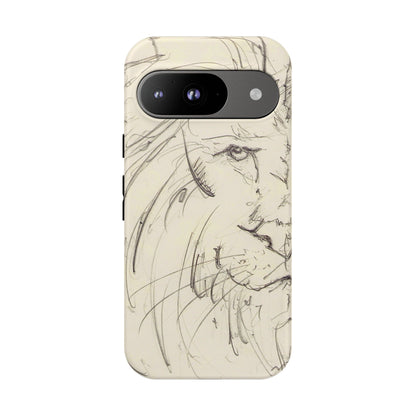 Flowing Lion Sketch phone case | Wildlife Art | Tough Cases