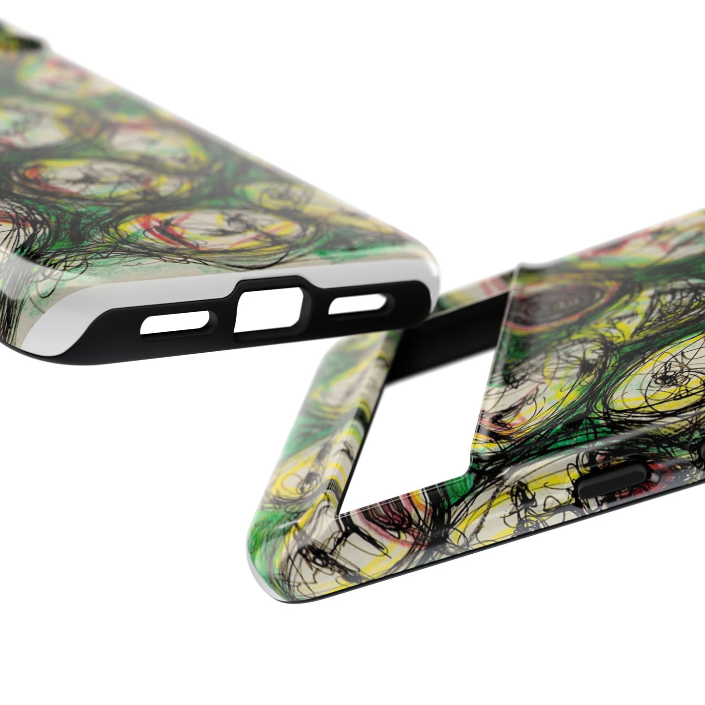 Abstract Sanity Faces Phone Case | Expressionist Face Art | Tough Case