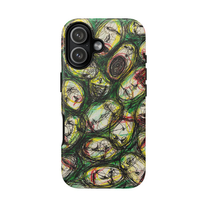 Abstract Sanity Faces Phone Case | Expressionist Face Art | Tough Case