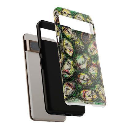 Abstract Sanity Faces Phone Case | Expressionist Face Art | Tough Case