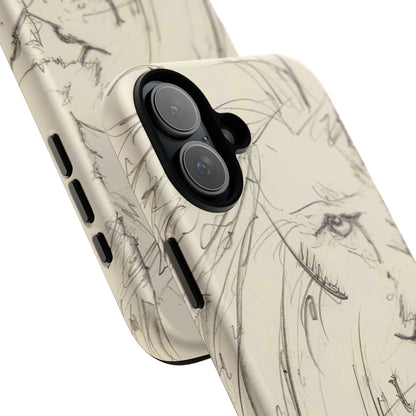 Flowing Lion Sketch phone case | Wildlife Art | Tough Cases