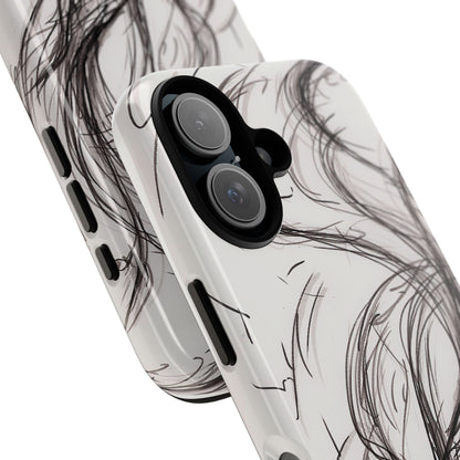 Smokey Ink Koi phone case | abstract koi sketch, smoky ink illustration